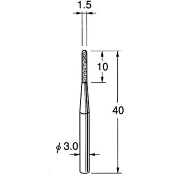 軸付電着ボラゾン砥石 軸径3mm リューター(日本精密機械工作)
