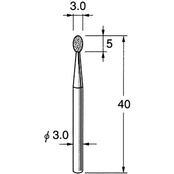 軸付電着ボラゾン砥石 軸径3mm リューター(日本精密機械工作)