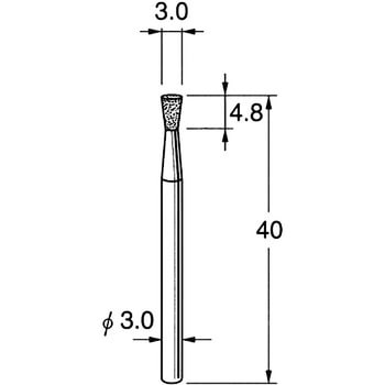 軸付電着ボラゾン砥石 軸径3mm リューター(日本精密機械工作)