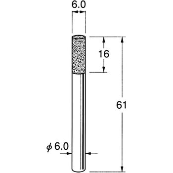 軸付電着ボラゾン砥石 軸径6mm リューター(日本精密機械工作)