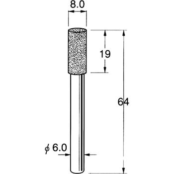 軸付電着ボラゾン砥石 軸径6mm リューター(日本精密機械工作)