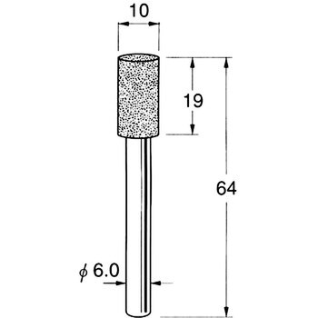 N2110 軸付電着ボラゾン砥石 軸径6mm 1本 リューター(日本精密機械工作