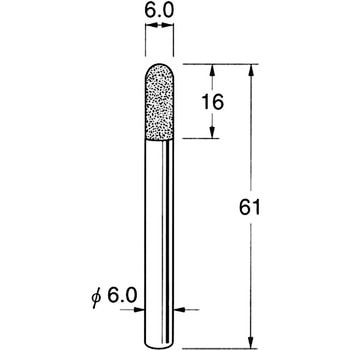 軸付電着ボラゾン砥石 軸径6mm リューター(日本精密機械工作)