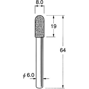 軸付電着ボラゾン砥石 軸径6mm リューター(日本精密機械工作)