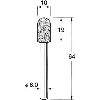 軸付電着ボラゾン砥石 軸径6mm リューター(日本精密機械工作)