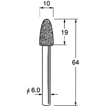 軸付電着ボラゾン砥石 軸径6mm リューター(日本精密機械工作)