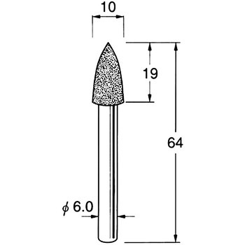 軸付電着ボラゾン砥石 軸径6mm リューター(日本精密機械工作)