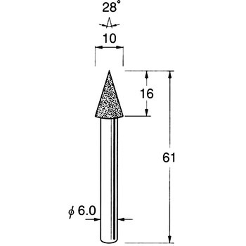 軸付電着ボラゾン砥石 軸径6mm リューター(日本精密機械工作)