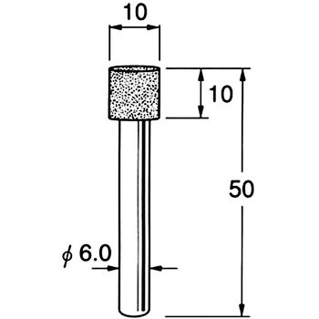 N5610 機械研削用 軸付電着ボラゾン砥石 1本 リューター(日本精密機械
