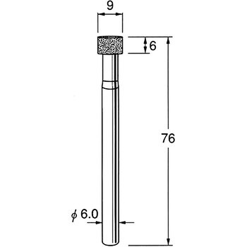 機械研削用 軸付電着ボラゾン砥石 リューター(日本精密機械工作) 軸付