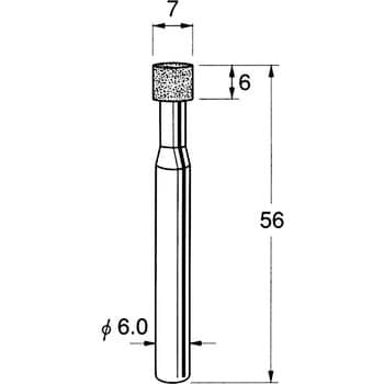 機械研削用 軸付電着ボラゾン砥石 リューター(日本精密機械工作) 軸付