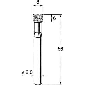 機械研削用 軸付電着ボラゾン砥石 リューター(日本精密機械工作) 軸付