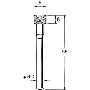機械研削用 軸付電着ボラゾン砥石 リューター(日本精密機械工作) 軸付