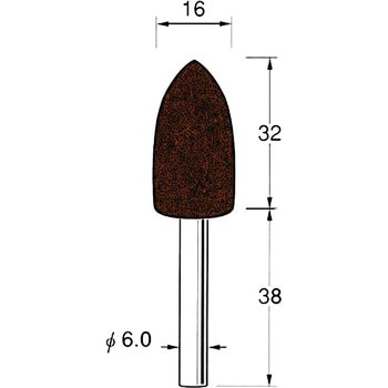 軸付砥石 軸径6mm リューター(日本精密機械工作)