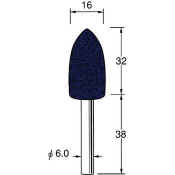 軸付砥石 軸径6mm リューター(日本精密機械工作)