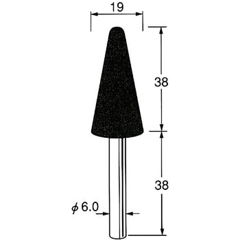 軸付砥石 軸径6mm リューター(日本精密機械工作)