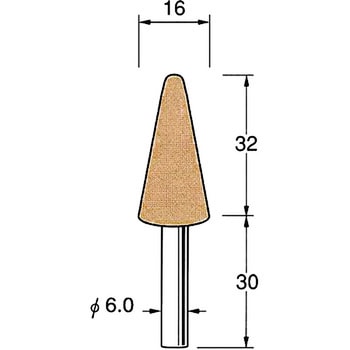 軸付砥石 軸径6mm リューター(日本精密機械工作)