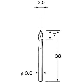 超硬カッター シャンク径3mm リューター(日本精密機械工作)