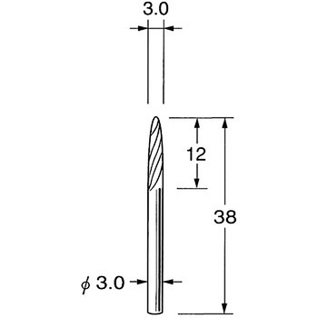超硬カッター シャンク径3mm リューター(日本精密機械工作)