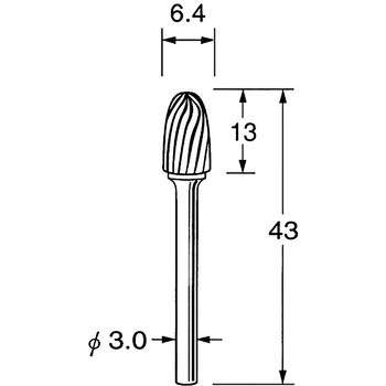 超硬カッター シャンク径3mm リューター(日本精密機械工作)