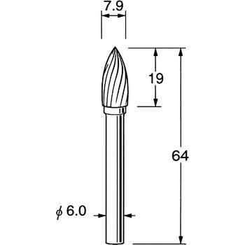 超硬カッター シャンク径6mm リューター(日本精密機械工作)