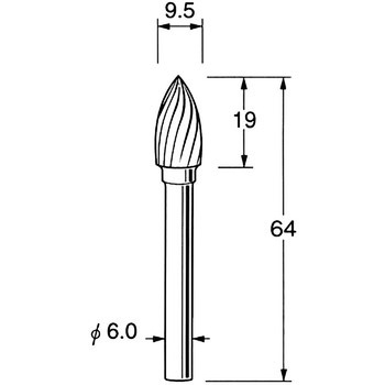 超硬カッター シャンク径6mm リューター(日本精密機械工作)