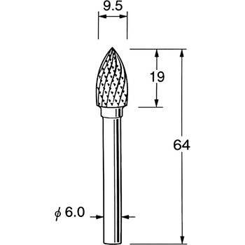 超硬カッター シャンク径6mm リューター(日本精密機械工作)