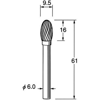 超硬カッター シャンク径6mm リューター(日本精密機械工作)