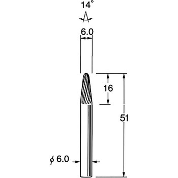 超硬カッター シャンク径6mm リューター(日本精密機械工作)