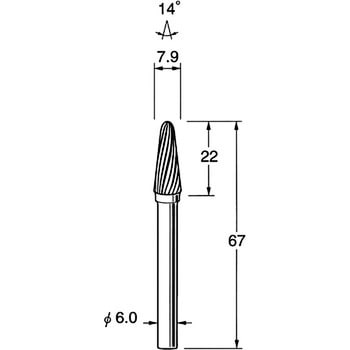 超硬カッター シャンク径6mm リューター(日本精密機械工作)