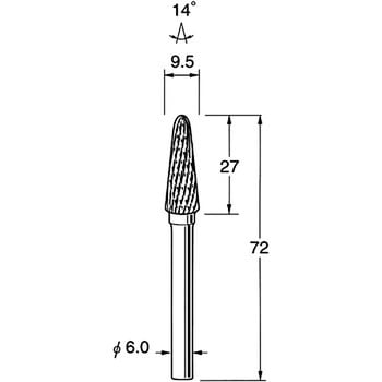 超硬カッター シャンク径6mm リューター(日本精密機械工作)