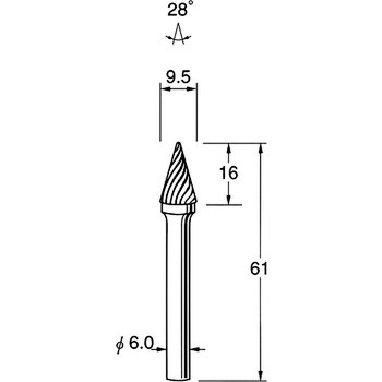 超硬カッター シャンク径6mm リューター(日本精密機械工作)