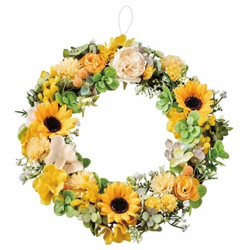 夏の装飾品 夏の花 ひまわり造花リース ストア・エキスプレス