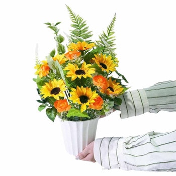 夏の装飾品 夏の花 フレッシュひまわり造花アレンジ ストア・エキスプレス
