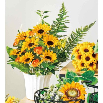夏の装飾品 夏の花 フレッシュひまわり造花アレンジ ストア・エキスプレス