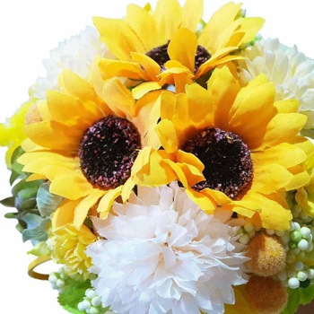 夏の装飾品 夏の花 ひまわり造花スタンド高さ ストア・エキスプレス