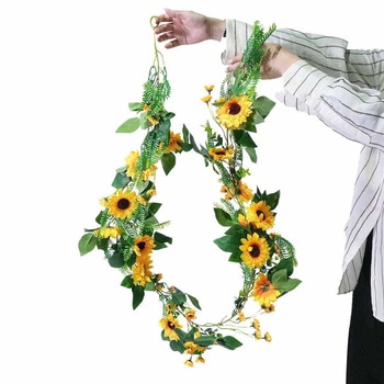 夏の装飾品 夏の花 ひまわり造花ガーランド ストア・エキスプレス