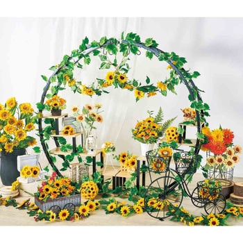 夏の装飾品 夏の花 ひまわり造花ガーランド ストア・エキスプレス