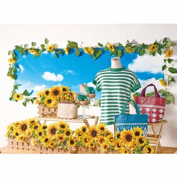 夏の装飾品 夏の花 ひまわり造花垣根アレンジ ストア・エキスプレス