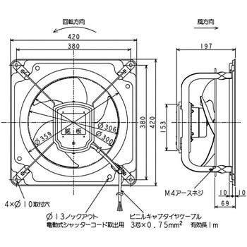 産業用有圧換気扇・低騒音形ダブリュキューブファン排気