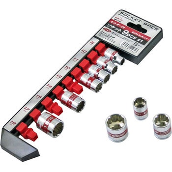 ホルダー付ソケット9PC 差込角9.5mm SUN UP