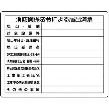 法令許可票(消防関係法令による届出済票) ユニット