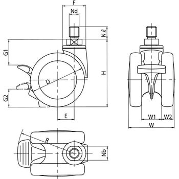 デザインキャスター TWIN WHEELシリーズ 岡本工機