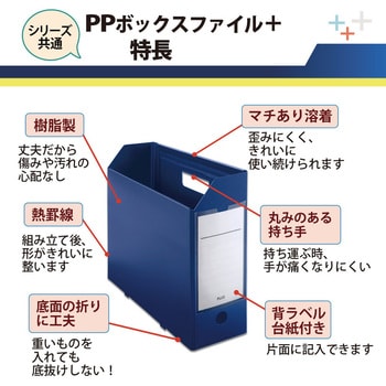 ファイルボックス PP製 A4 ヨコ ボックスファイル+