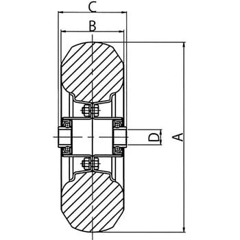 HN350-5 産業車輌用空気入車輪 HN(ノーパンク車輪) 1個 岡本工機