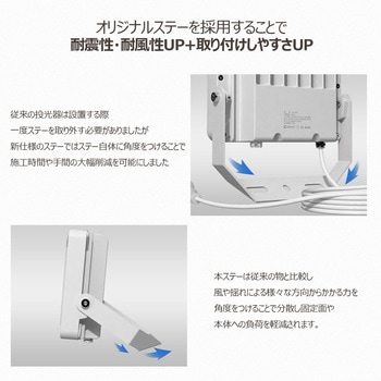 スタンド式投光器 5mコード LED 防水 広角 ワイド照射 GOODGOODS(グッド・グッズ)