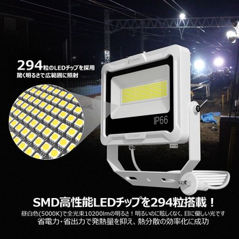 スタンド式投光器 5mコード LED 防水 広角 ワイド照射 GOODGOODS(グッド・グッズ)