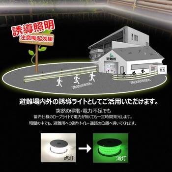 LEDロープライト テープライト 連結可 蓄光素材 両面発光 耐衝撃 難燃 ルミナスリンクライト GOODGOODS(グッド・グッズ)