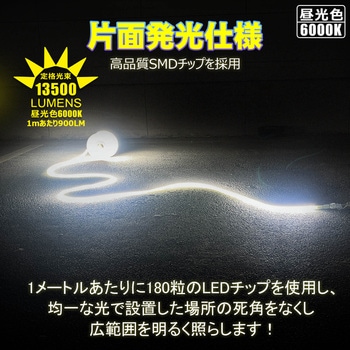 LEDロープライト テープライト 連結可 蓄光素材 片面発光 耐衝撃 難燃 ルミナスリンクライト GOODGOODS(グッド・グッズ)