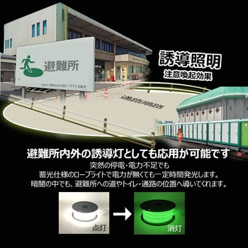 LEDロープライト テープライト 連結可 蓄光素材 片面発光 耐衝撃 難燃 ルミナスリンクライト GOODGOODS(グッド・グッズ)